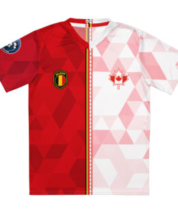 vue de face maillot football double nationalité Dual Nation Belgique Canada