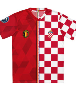 vue de face maillot football double nationalité Dual Nation Belgique Croatie