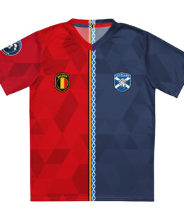 vue de face maillot football double nationalité Dual Nation Belgique Ecosse