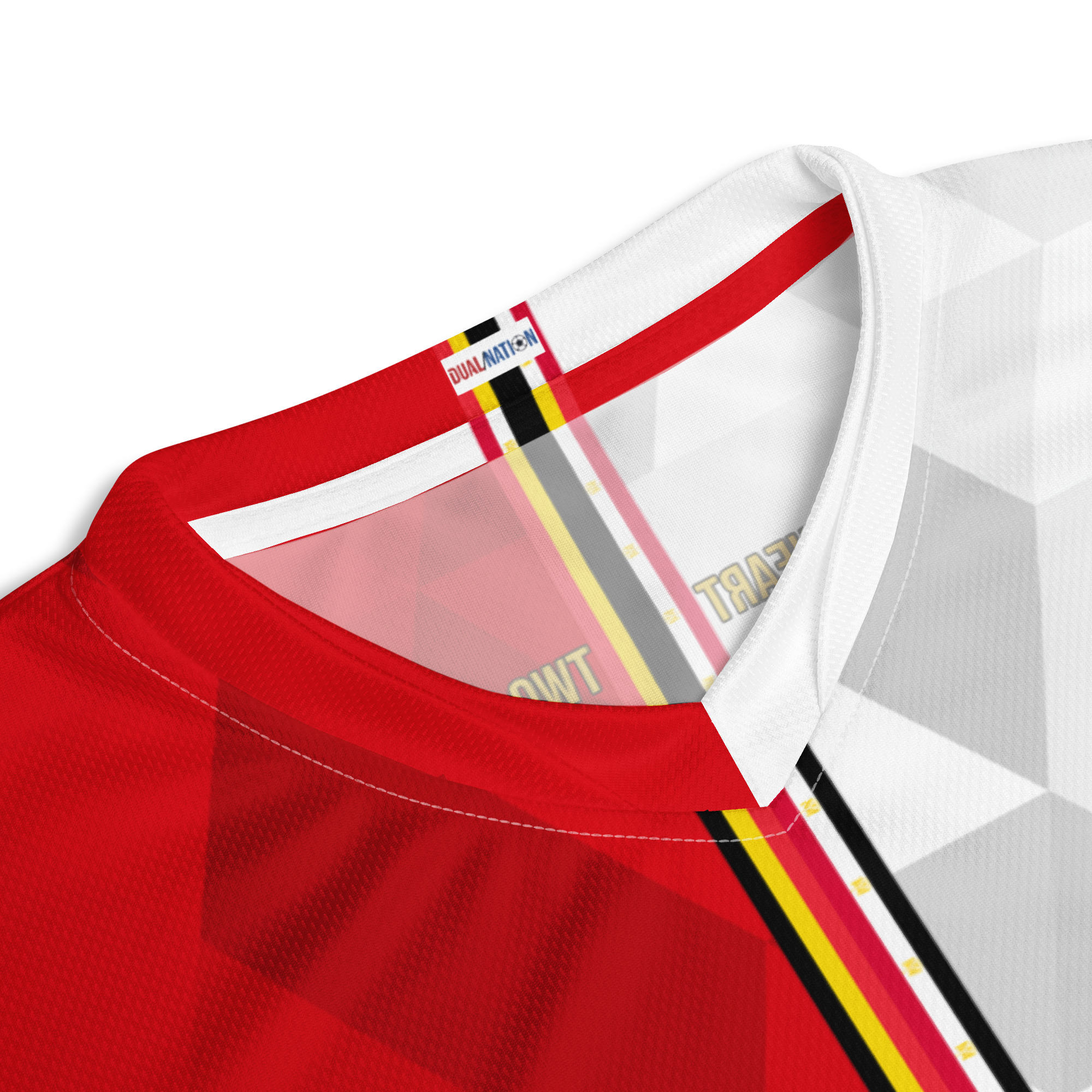 maillot-belgique-egypte-double-nationalite-detail-col détail col maillot football double nationalité Dual Nation Belgique Egypte