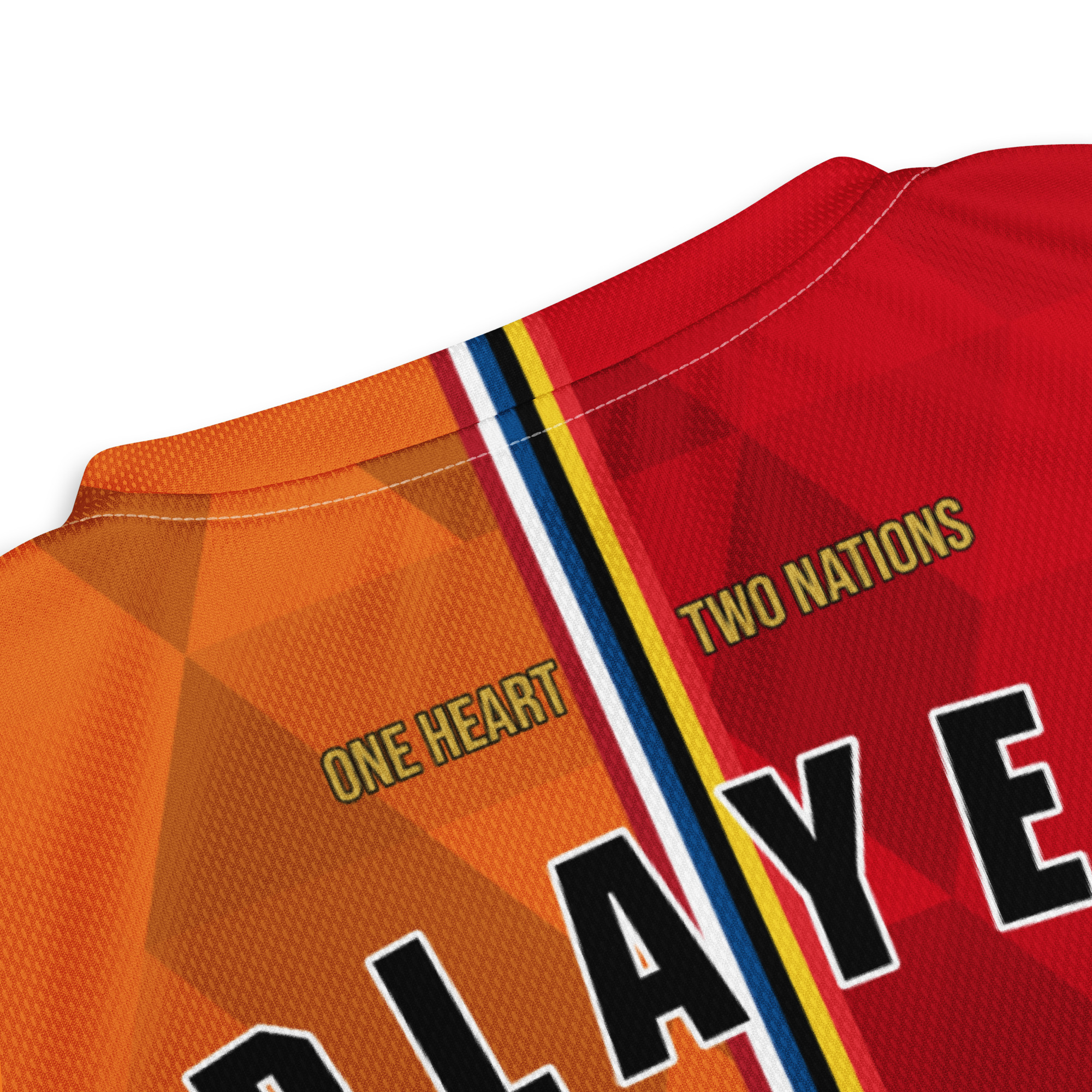 Maillot Belgique Pays-Bas Col Dos détail col dos maillot football double nationalité Dual Nation Belgique Pays-Bas