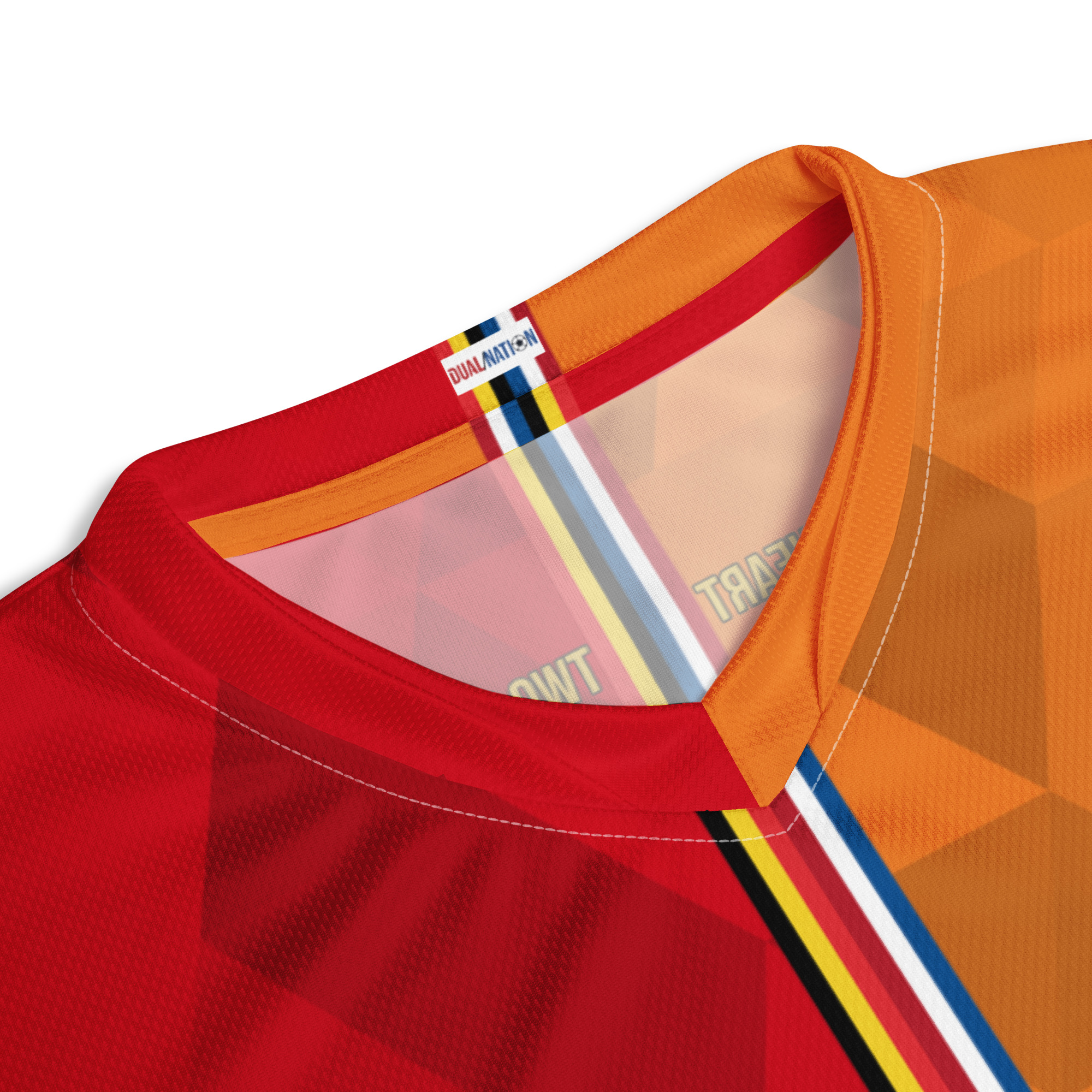 Maillot Belgique Pays-Bas Col détail col maillot football double nationalité Dual Nation Belgique Pays-Bas