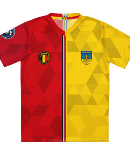 vue de face maillot football double nationalité Dual Nation Belgique Ukraine