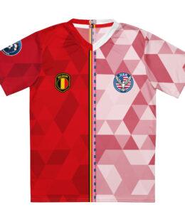 vue de face maillot football double nationalité Dual Nation Belgique Usa