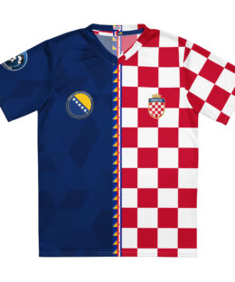 vue de face maillot football double nationalité Dual Nation Bosnie Croatie