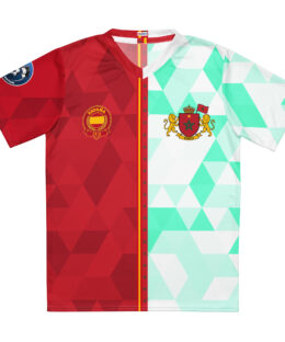 vue de face maillot football double nationalité Dual Nation Espagne Maroc