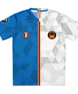 vue de face maillot football double nationalité Dual Nation France Allemagne