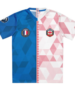 vue de face maillot football double nationalité Dual Nation France Angleterre