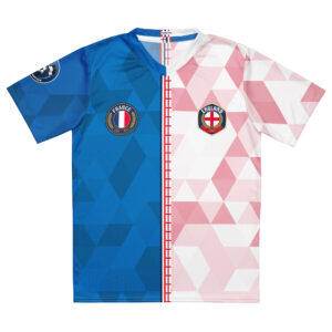 vue de face maillot football double nationalité Dual Nation France Angleterre