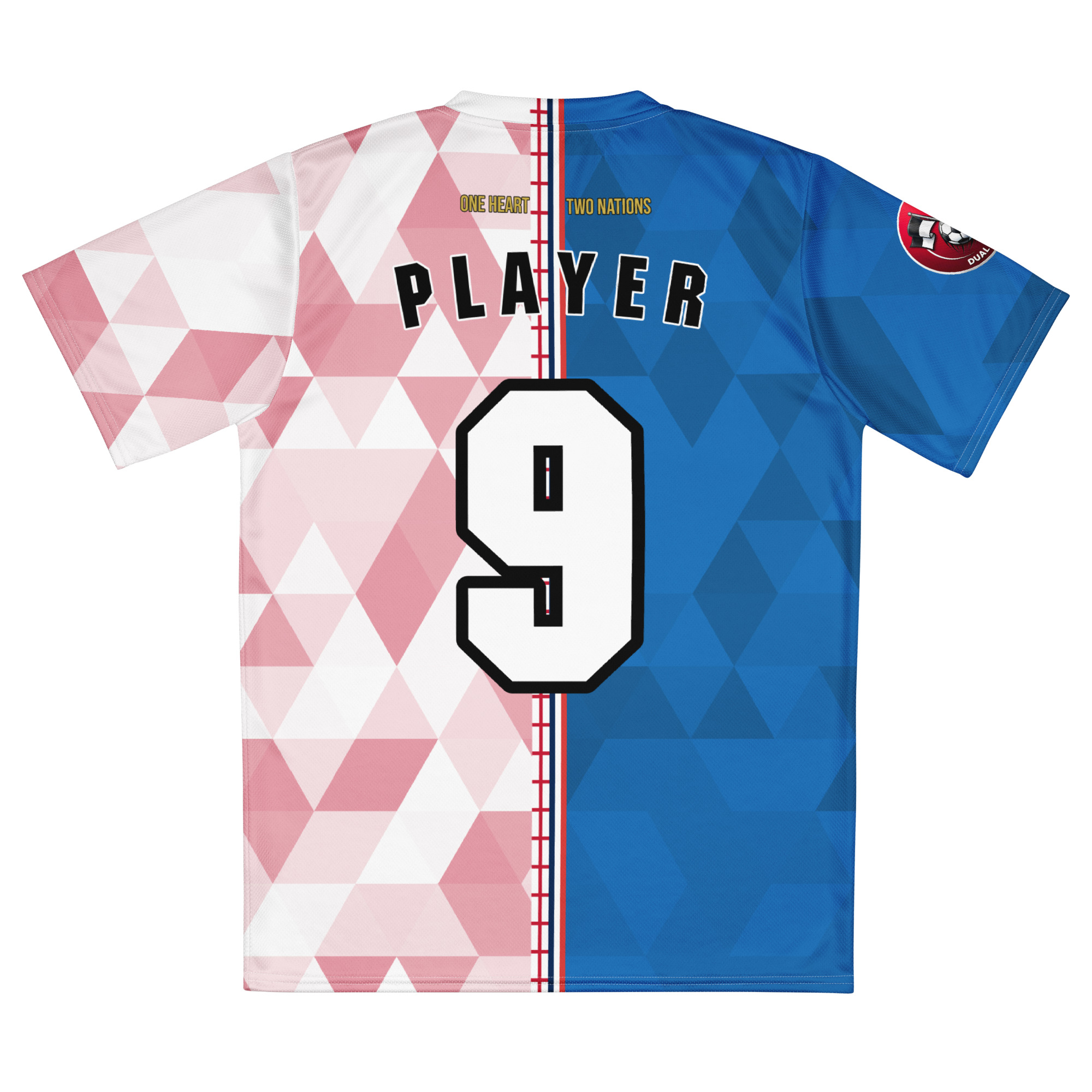 maillot-france-angleterre-double-nationalite-personnalise vue arrière maillot football double nationalité Dual Nation personnalisé France Angleterre