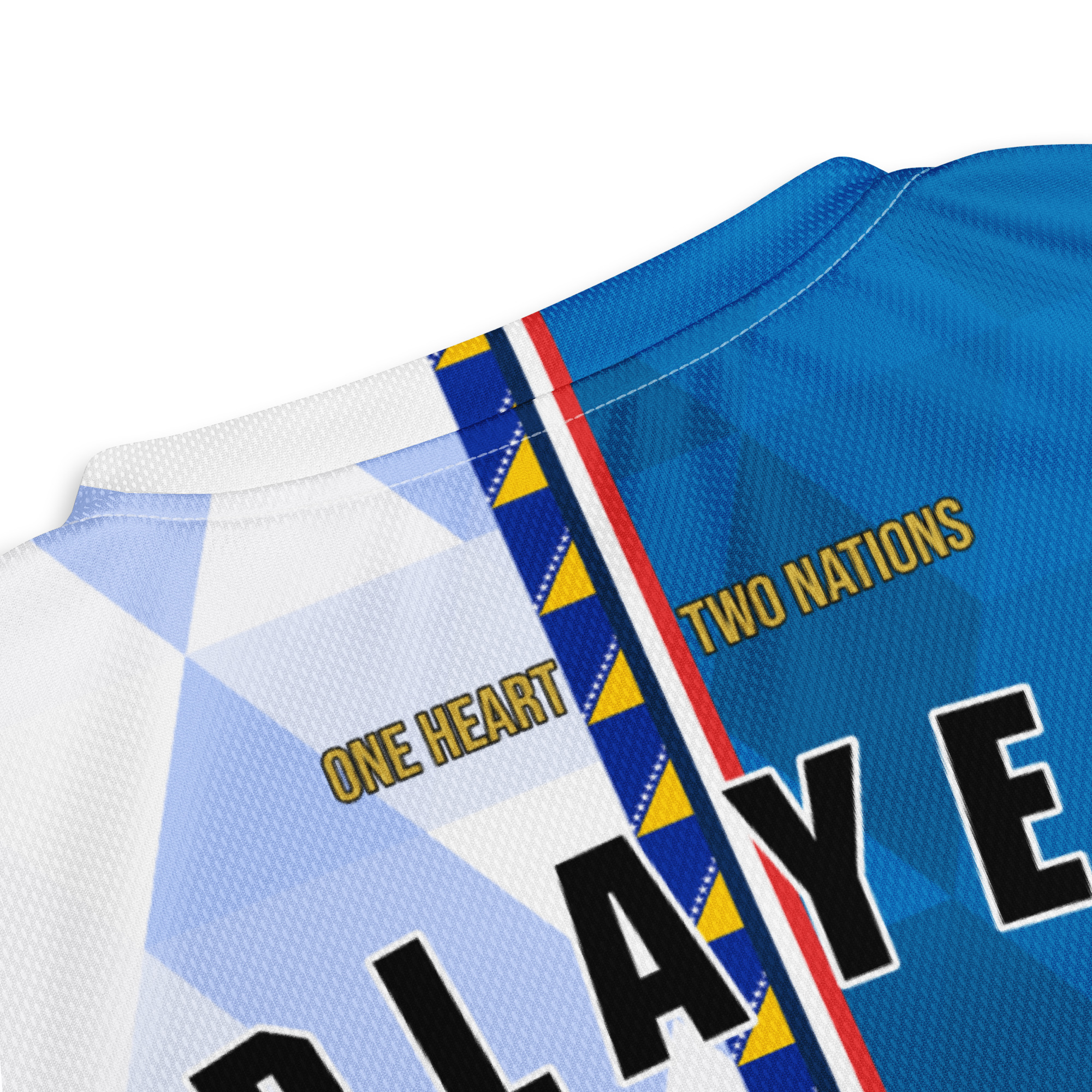 maillot-france-bosnie-double-nationalite-detail-col-dos détail col dos maillot football double nationalité Dual Nation France Bosnie