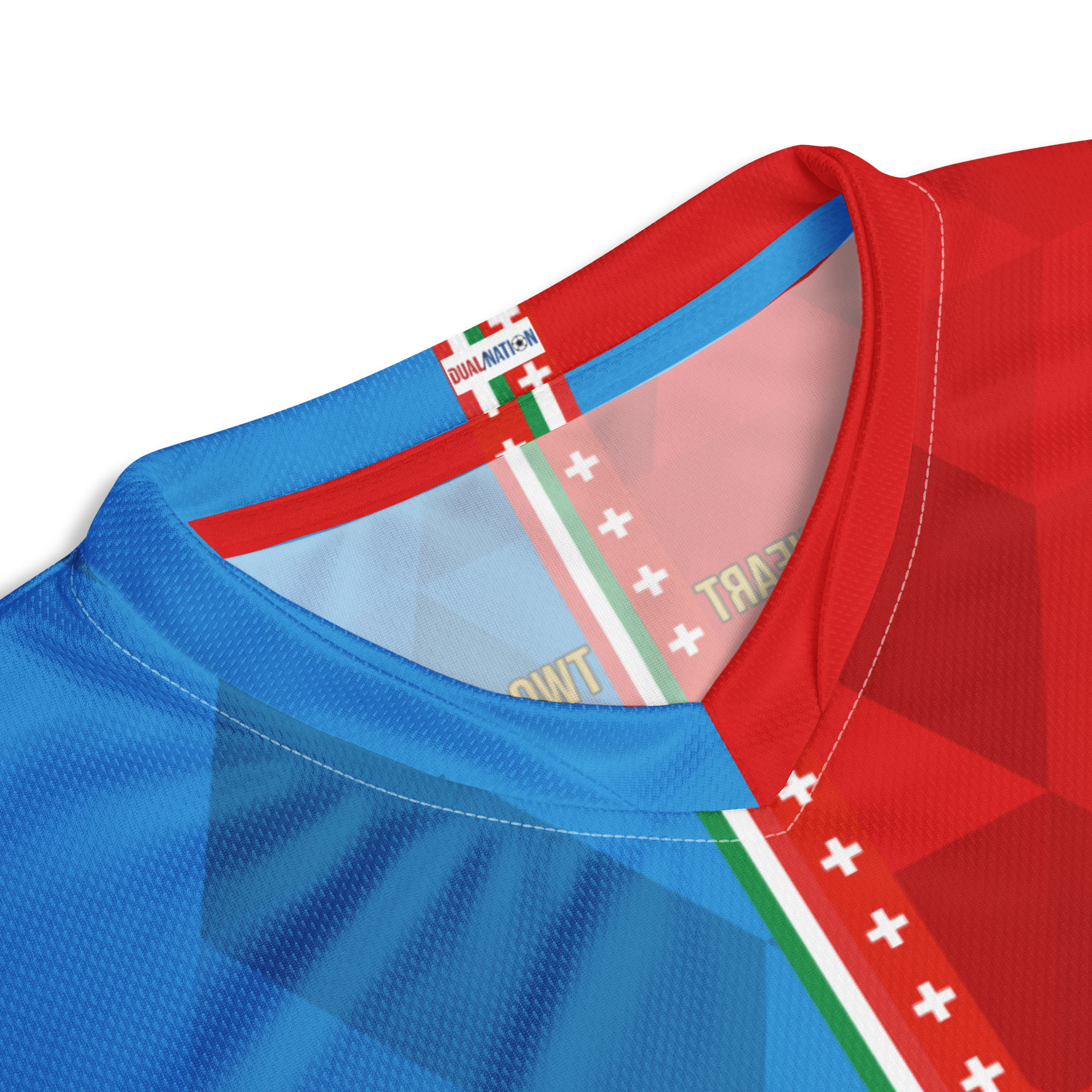 maillot-italie-suisse-double-nationalite-detail-col détail col maillot football double nationalité Dual Nation Italie Suisse