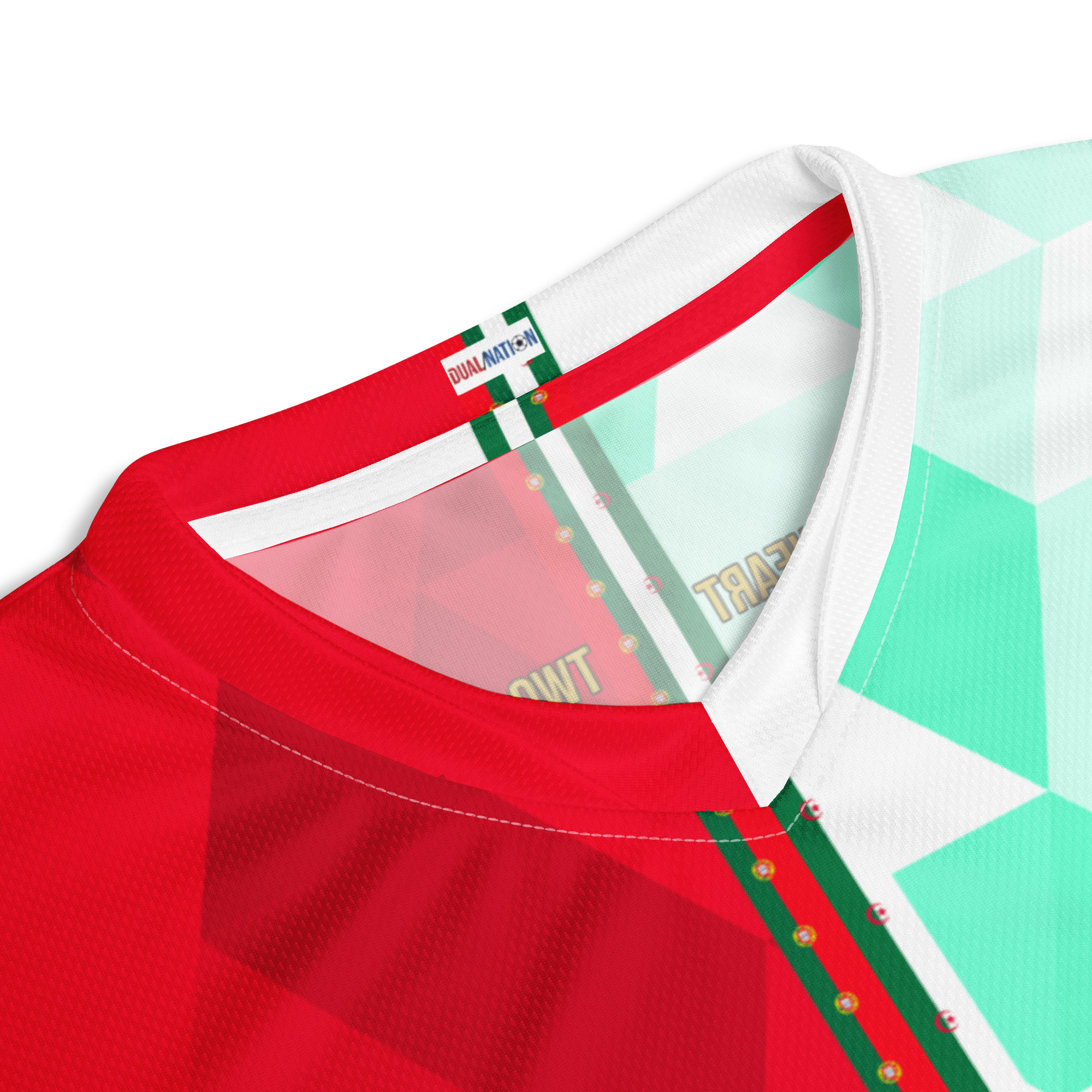 Maillot Portugal Algérie Col détail col maillot football double nationalité Dual Nation Portugal Algerie