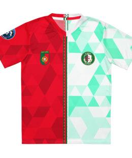vue de face maillot football double nationalité Dual Nation Portugal Algerie