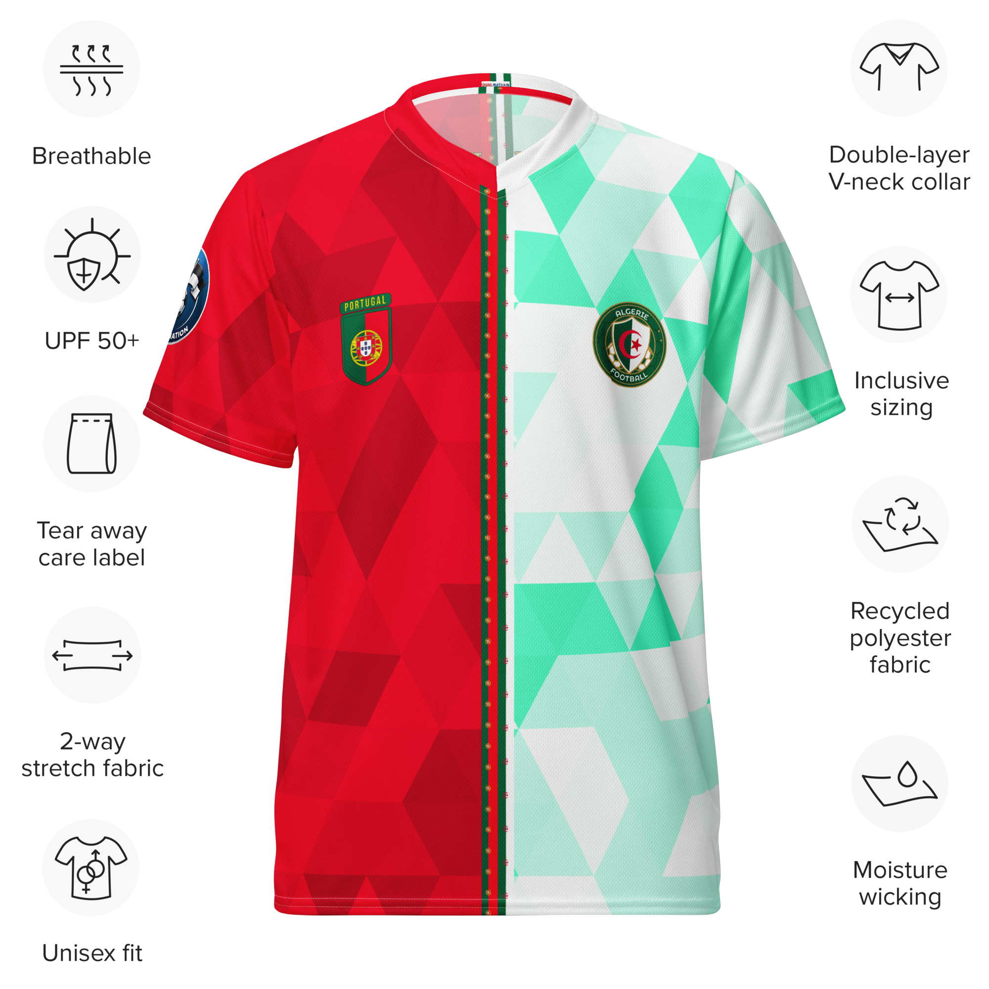 Maillot Portugal Algérie Specs spécificités maillot football double nationalité Dual Nation Portugal Algerie
