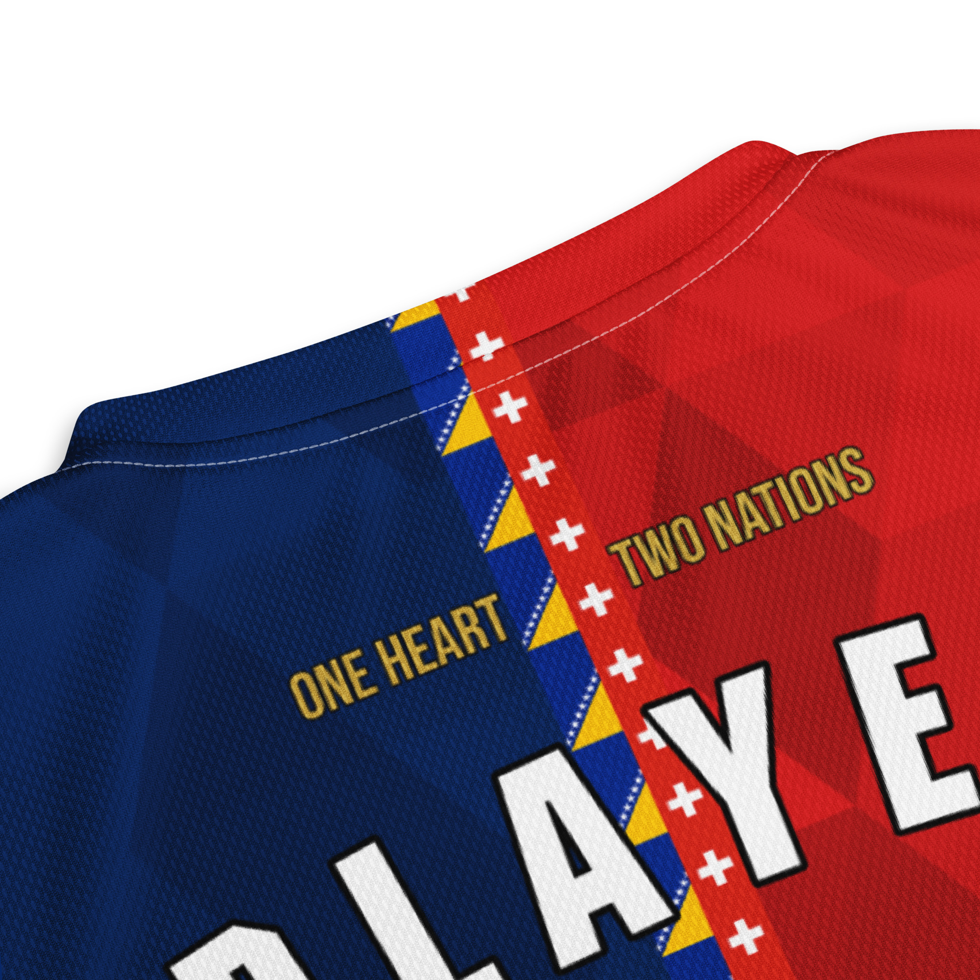maillot-suisse-bosnie-double-nationalite-detail-col-dos détail col dos maillot football double nationalité Dual Nation Suisse Bosnie