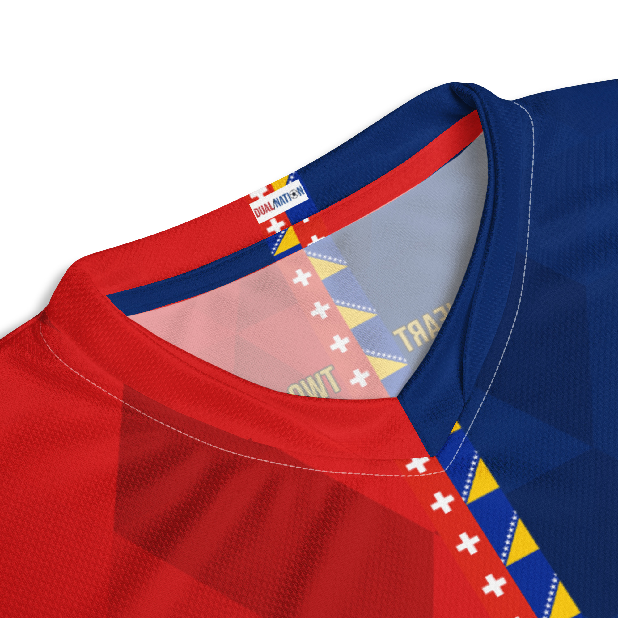 maillot-suisse-bosnie-double-nationalite-detail-col détail col maillot football double nationalité Dual Nation Suisse Bosnie