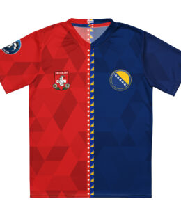 vue de face maillot football double nationalité Dual Nation Suisse Bosnie