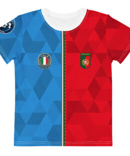 vue de face tshirt football double nationalité Dual Nation Italie Portugal