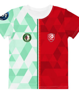 vue de face tshirt football double nationalité Dual Nation Algérie Tunisie