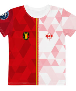 vue de face tshirt football double nationalité Dual Nation Belgique Canada