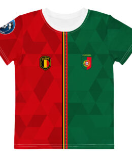 vue de face tshirt football double nationalité Dual Nation Belgique Portugal