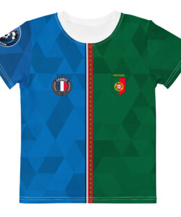 vue de face tshirt football double nationalité Dual Nation France Portugal