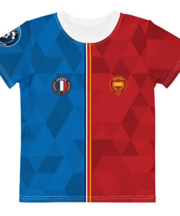 vue de face tshirt football double nationalité Dual Nation France Espagne