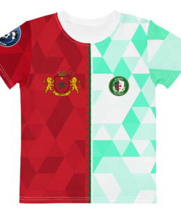 vue de face tshirt football double nationalité Dual Nation Maroc Algerie
