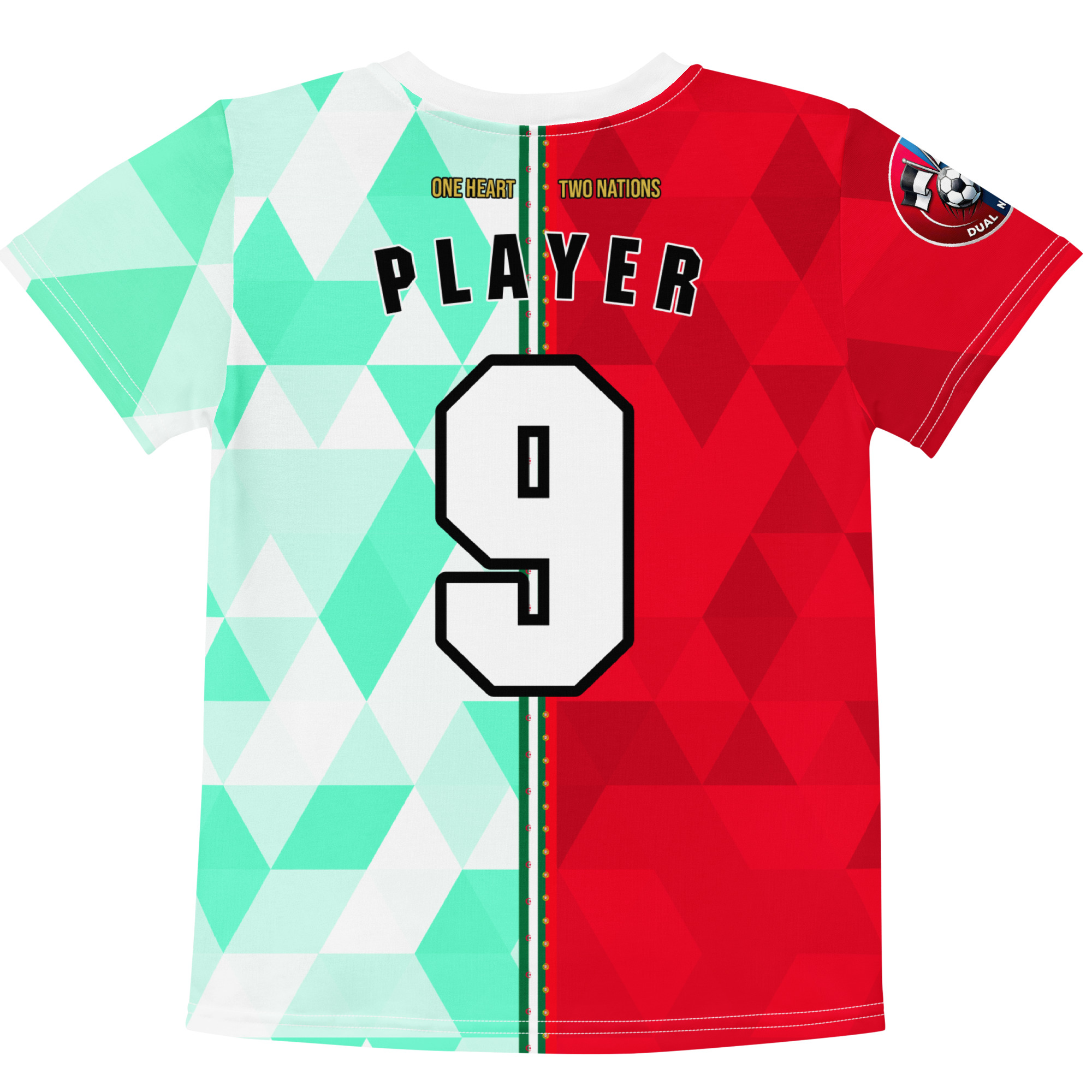 T-Shirt Portugal Algérie Dos vue arrière tshirt football double nationalité Dual Nation personnalisé Portugal Algerie