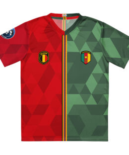 vue de face maillot football double nationalité Dual Nation Belgique Cameroun