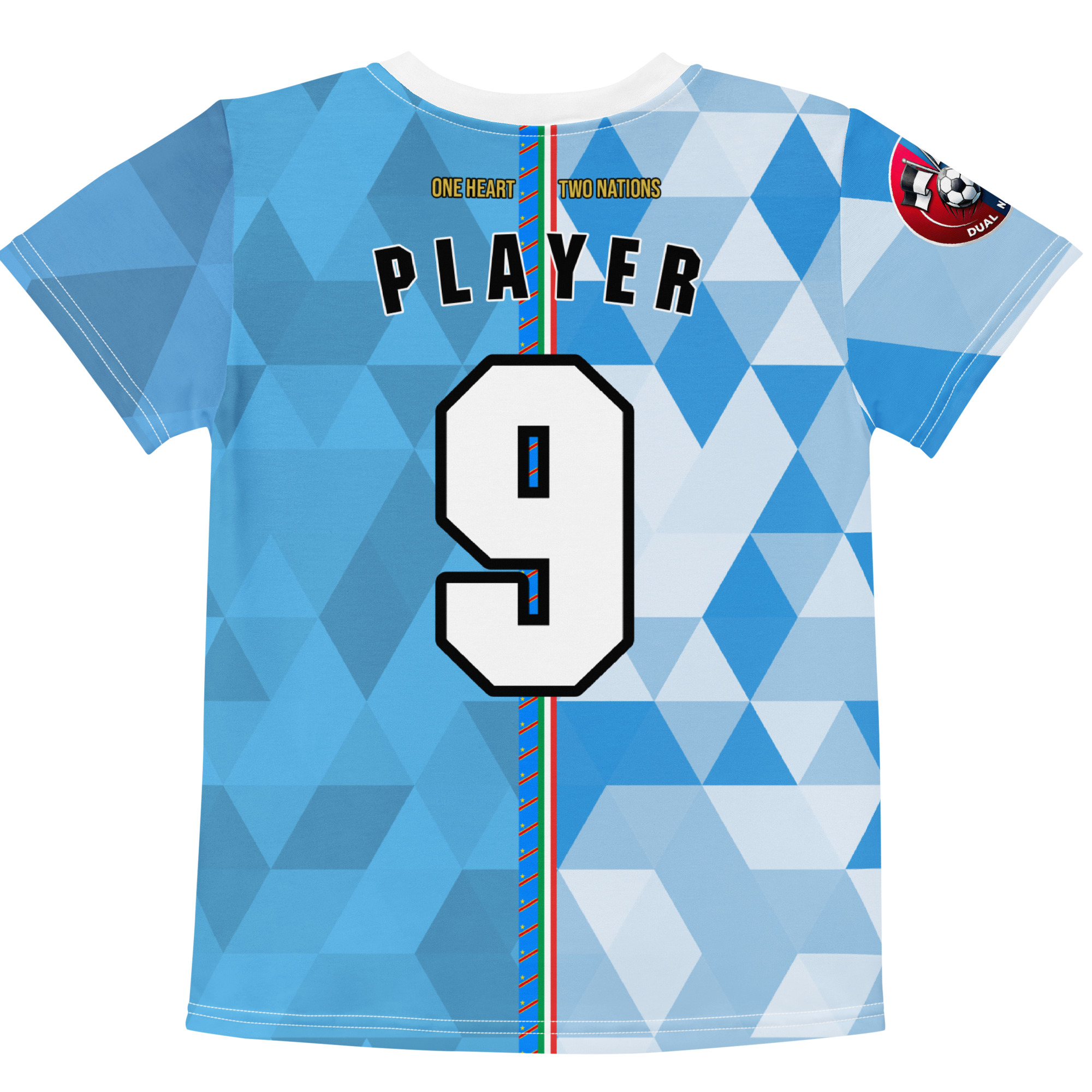 tshirt-italie-congo-double-nationalite-personnalise vue arrière tshirt football double nationalité Dual Nation personnalisé Italie Congo