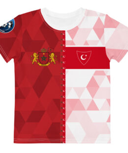 vue de face tshirt football double nationalité Dual Nation Maroc Turquie